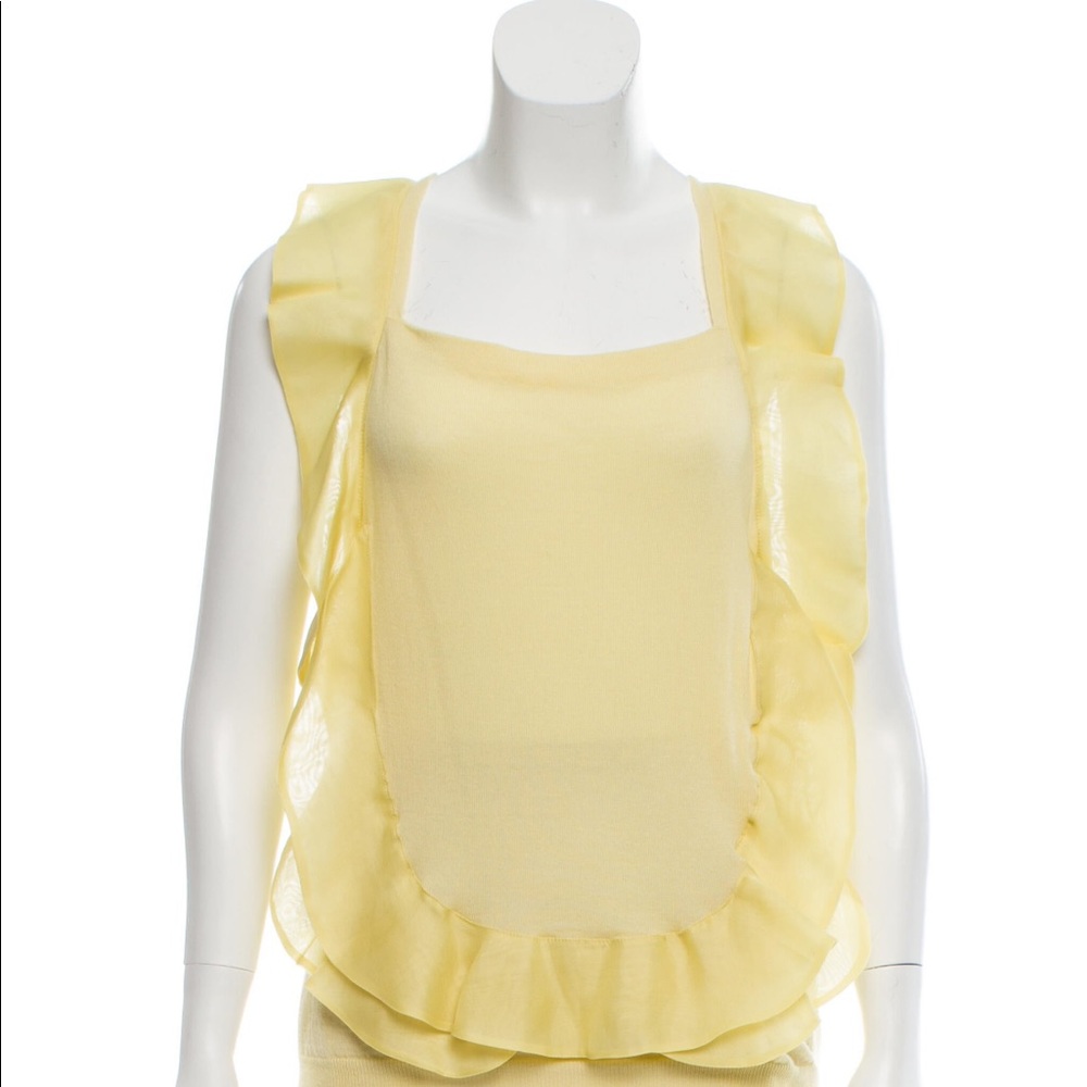 Red Valentino yellow sleeveless blouse